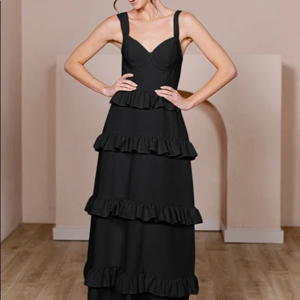 Revelry Sloane Crepe Dress in Black